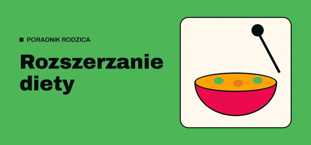 Ilustracja: miseczka z pierwszym posiłkiem i łyżeczka – poradnik o rozszerzaniu diety