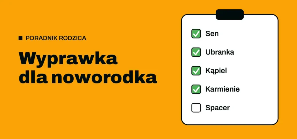 Ilustracja: lista kontrolna wyprawki dla noworodka